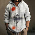 Men's Japanese Art Linen Blend Casual Hooded Shirt