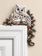 Christmas Owl Art Door Corner Decor