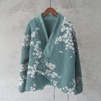 Vintage Cherry Blossom Art Women's Kimono Cardigan