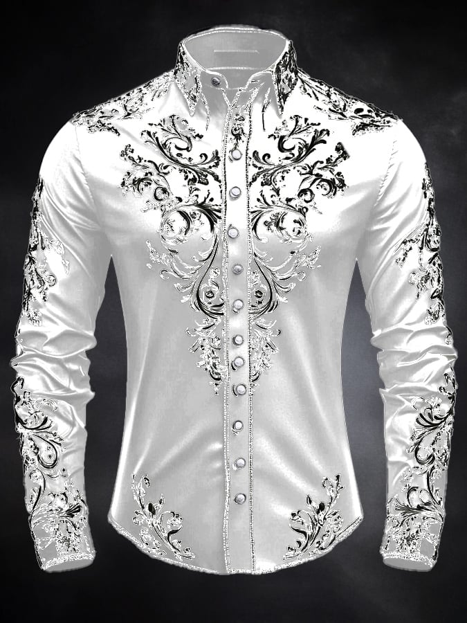 Men's Vintage Art Skull Shirt