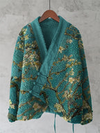 Japanese Floral Embroidery Print Women'S Kimono Cardigan