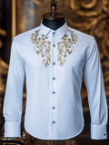 Men's Vintage Stand Collar Long Sleeve Shirt