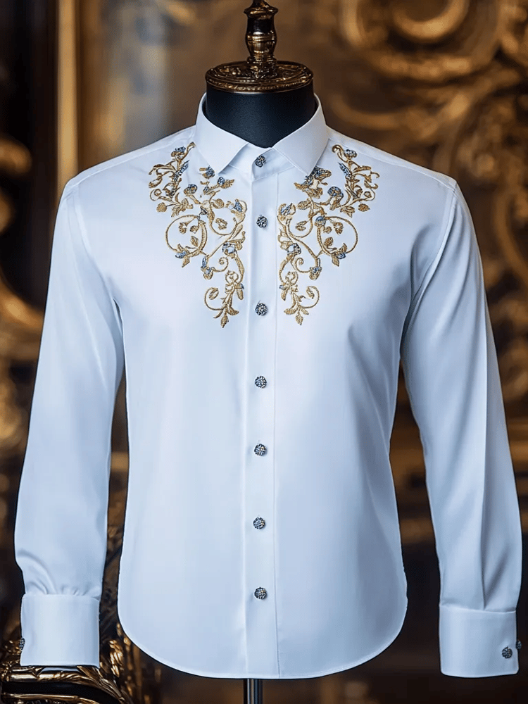 Men's Vintage Stand Collar Long Sleeve Shirt
