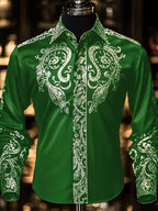 Men's Fashion Design Printed Long Sleeve Shirt