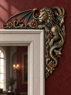 Dark Gold Chimera Guardian Door Frame Corner Decor