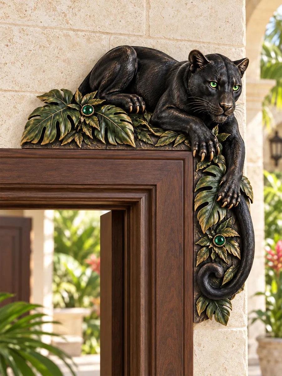 Tropical Jungle Black Panther L-Shaped Door Frame Corner Decor