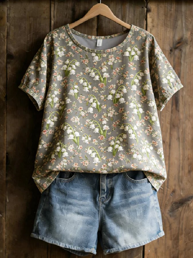 Women's Casual Floral Print Top