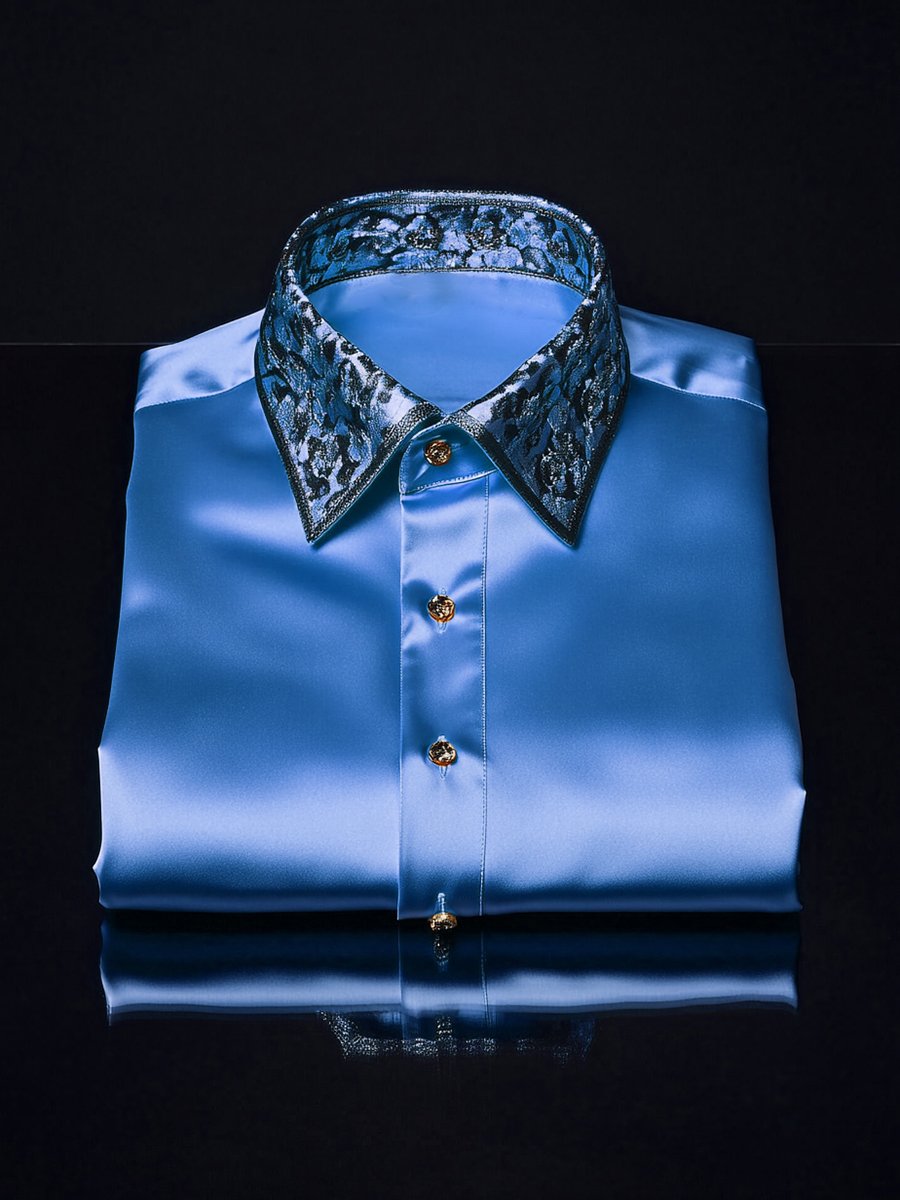 Men's Satin Long Sleeve Shirt