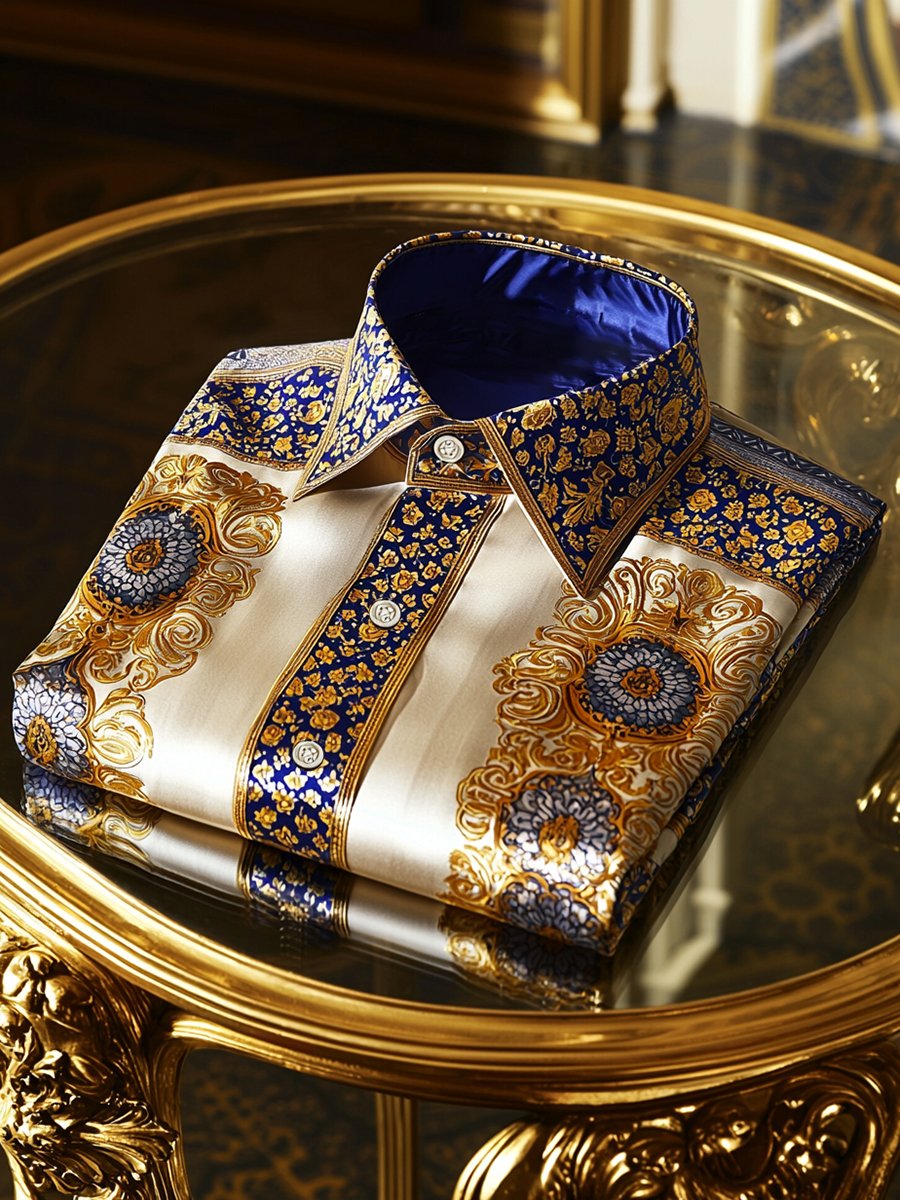 Men's Satin Long Sleeve Shirt
