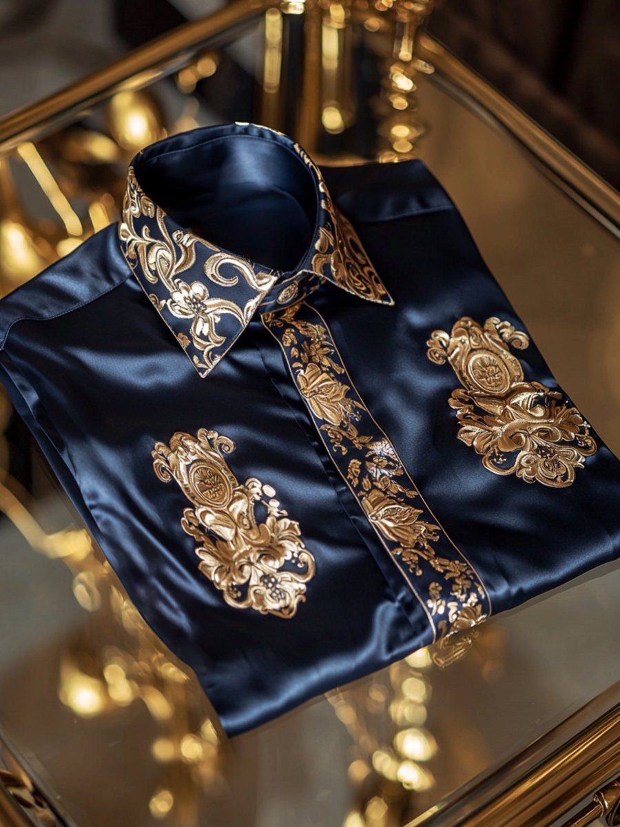 Men's Satin Long Sleeve Shirt