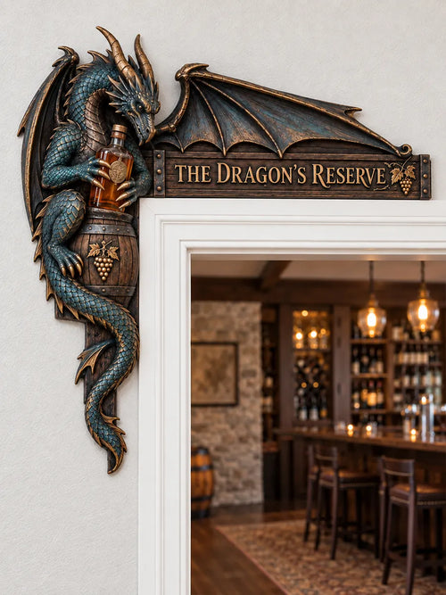"The Dragon's Reserve" Fantasy Door Frame Corner Decor