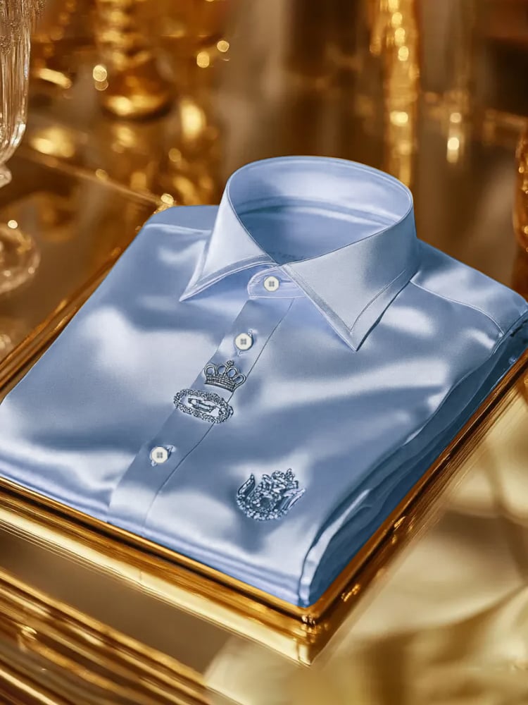 Men's Silk Business Luxury Long Sleeve Shirt