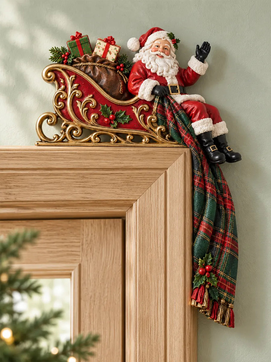 🎄 Festive Santa Claus Door Corner Decoration