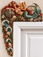 🍻 Good Beer Better Days Aloha Mermaid Holding Beer Door Corner Decor