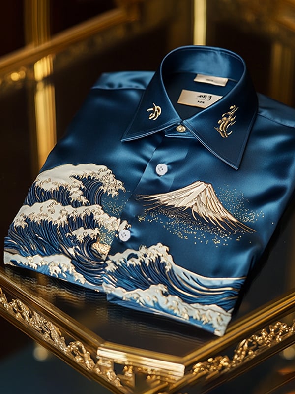 Men's Satin Luxury Business Long Sleeve Shirt