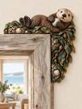 Sea Otter with Shell and Kelp Door Frame Corner Ornament