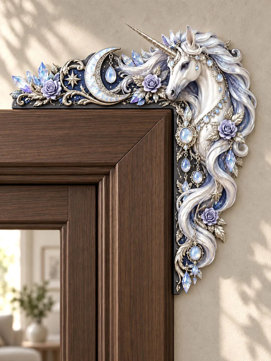 Celestial Rose Unicorn Door Frame Corner Decor
