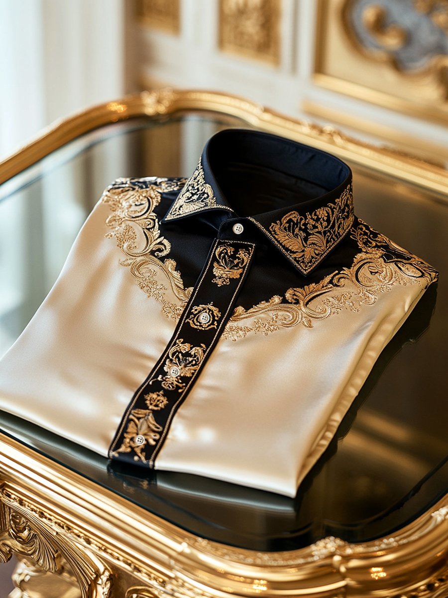 Men's Satin Long Sleeve Shirt