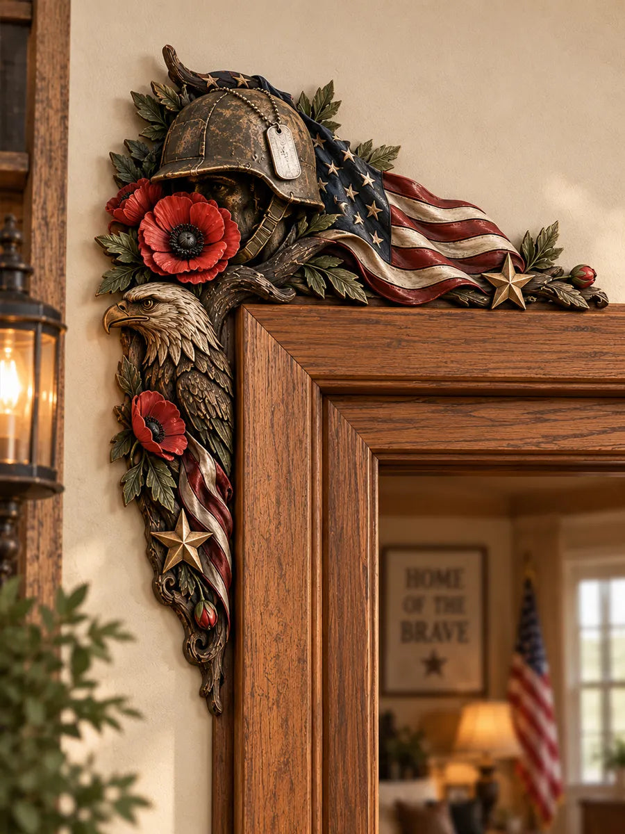 US Honor & Service Wooden Door Frame Decor