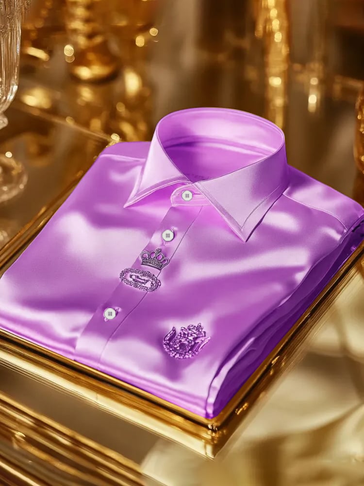 Men's Silk Business Luxury Long Sleeve Shirt