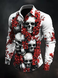 Men's Casual Vintage Black Pattern Shirt