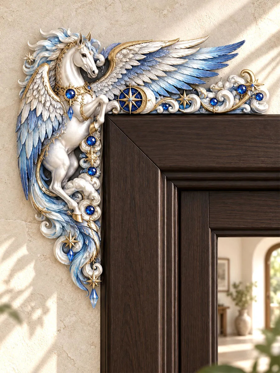 Celestial Winged Pegasus Door Frame Corner Decor