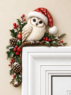 Christmas Owl Art Door Corner Decor