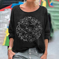 Cherry Blossom Japanese Embroidery Art Washed T Shirt