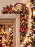 Christmas Puppy Wooden Door Corner Decor