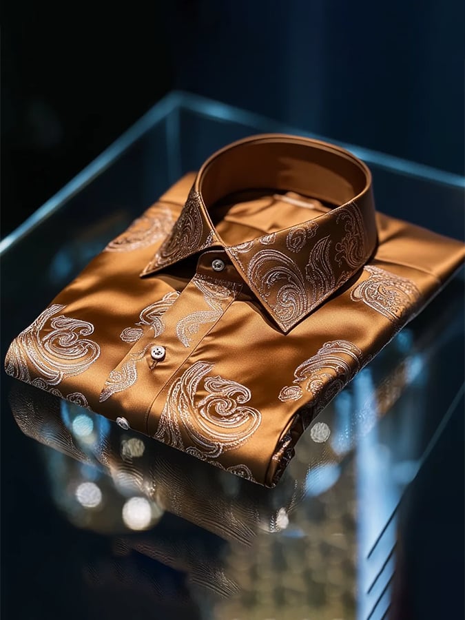 Men's Fashion Design Printed Long Sleeve Shirt