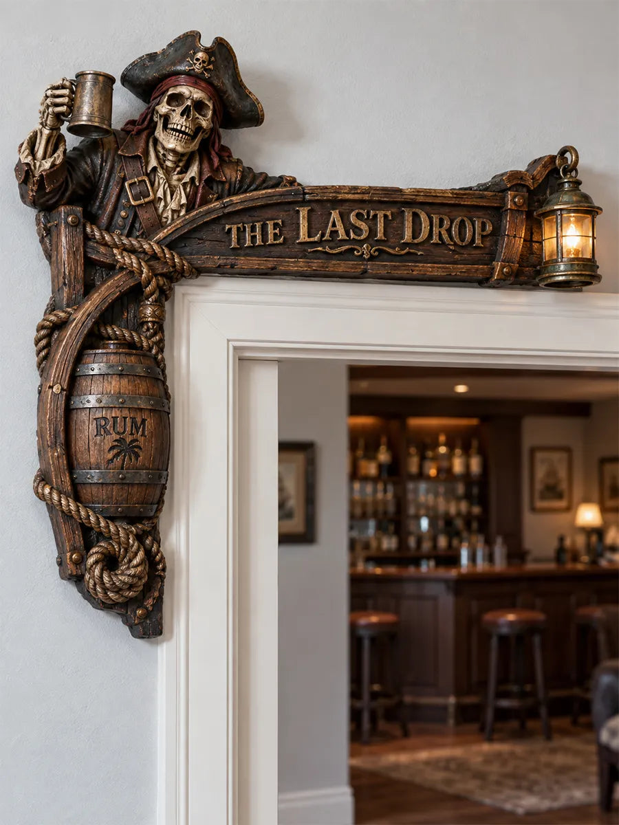 🏴‍☠️"The Last Drop" Pirate Skeleton Door Frame Corner Decor