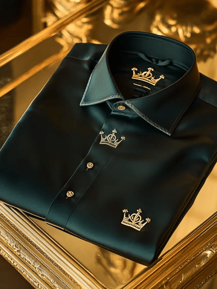 Men's Satin Wing Luxury Business Long Sleeve Shirt