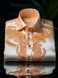 Men's Satin Luxury Business Long Sleeve Shirt