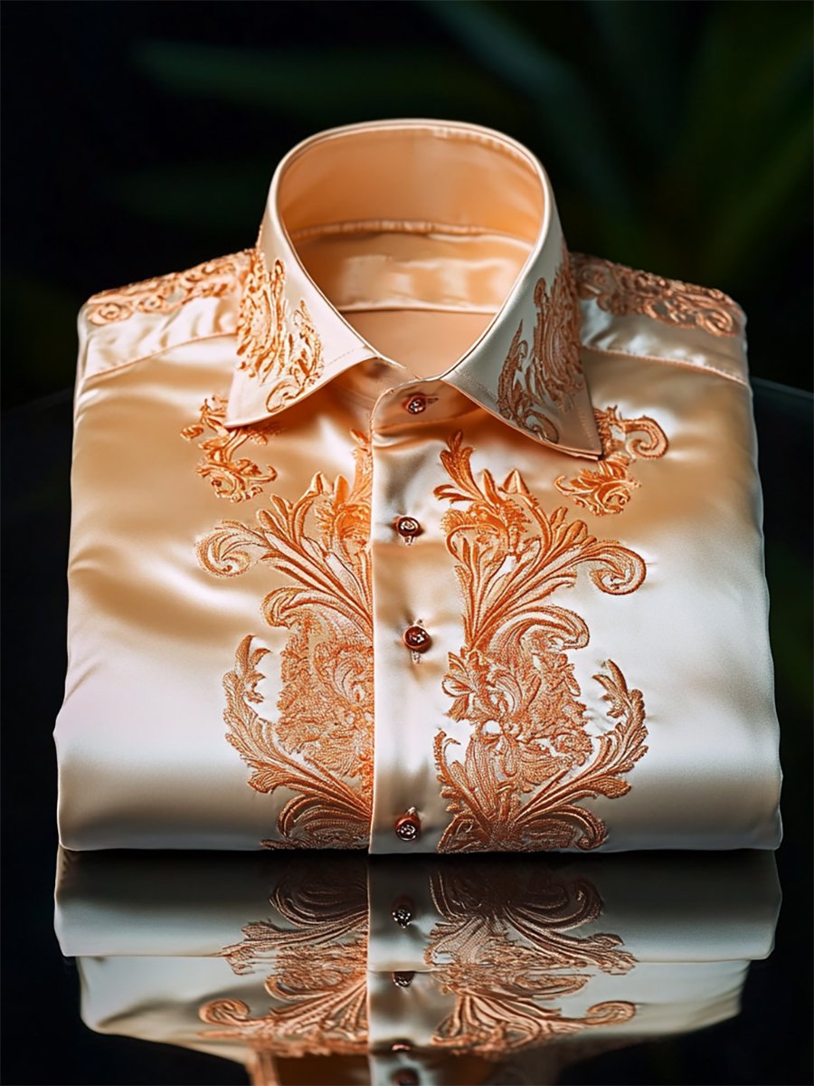 Men's Satin Luxury Business Long Sleeve Shirt