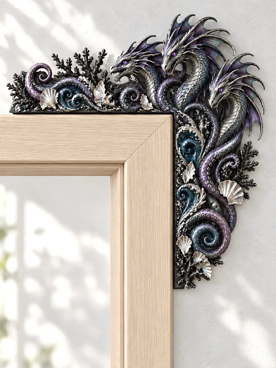Deep Sea Three-Headed Dragon Door Frame Corner Decor