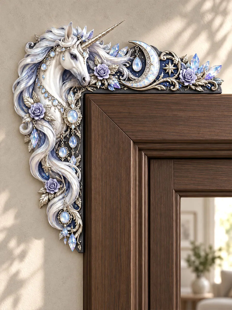 Celestial Rose Unicorn Door Frame Corner Decor