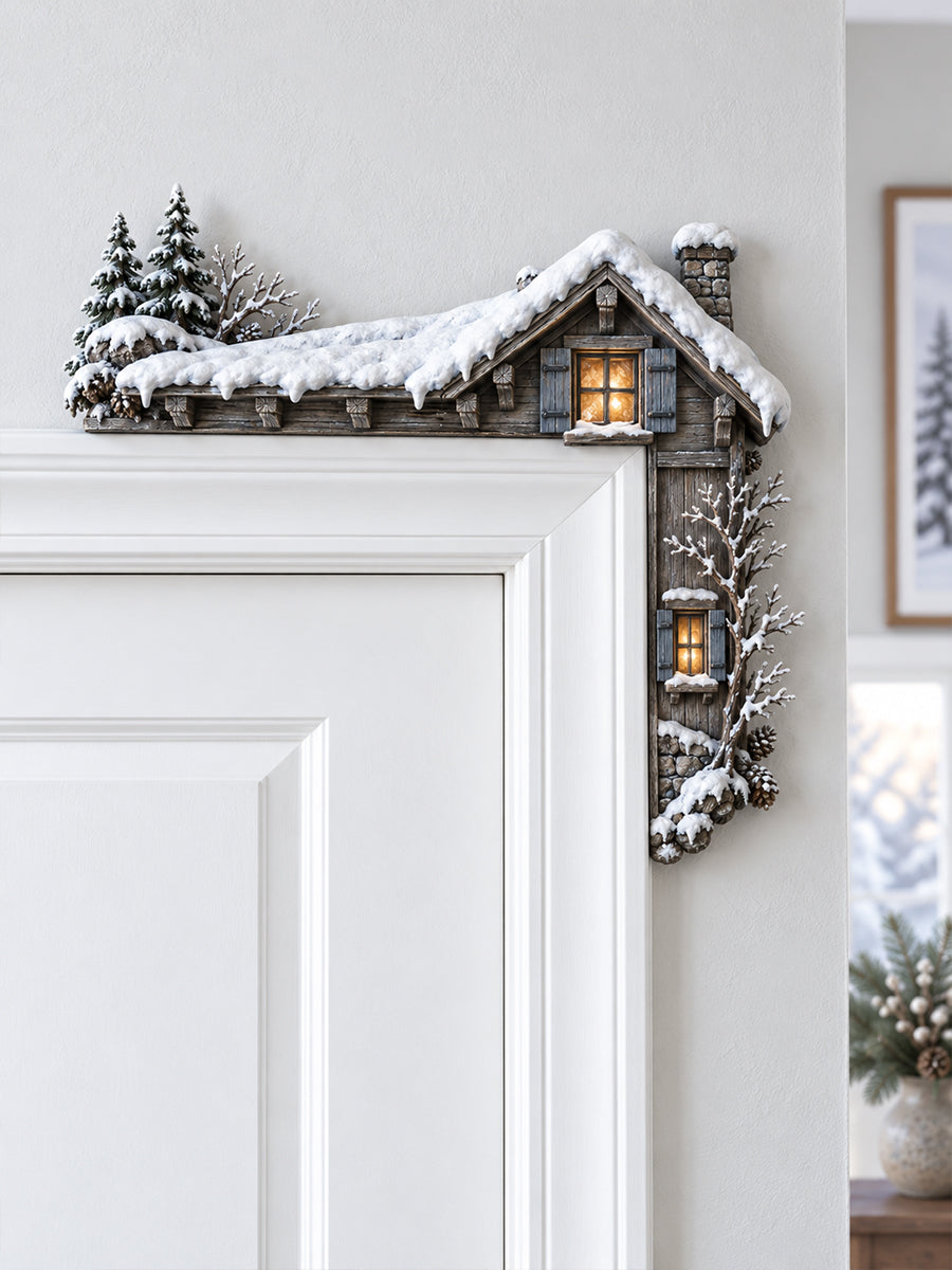 ❄️Winter Snow Cabin Door Corner Decor