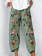 Women's Floral Print Art Print Casual Pants