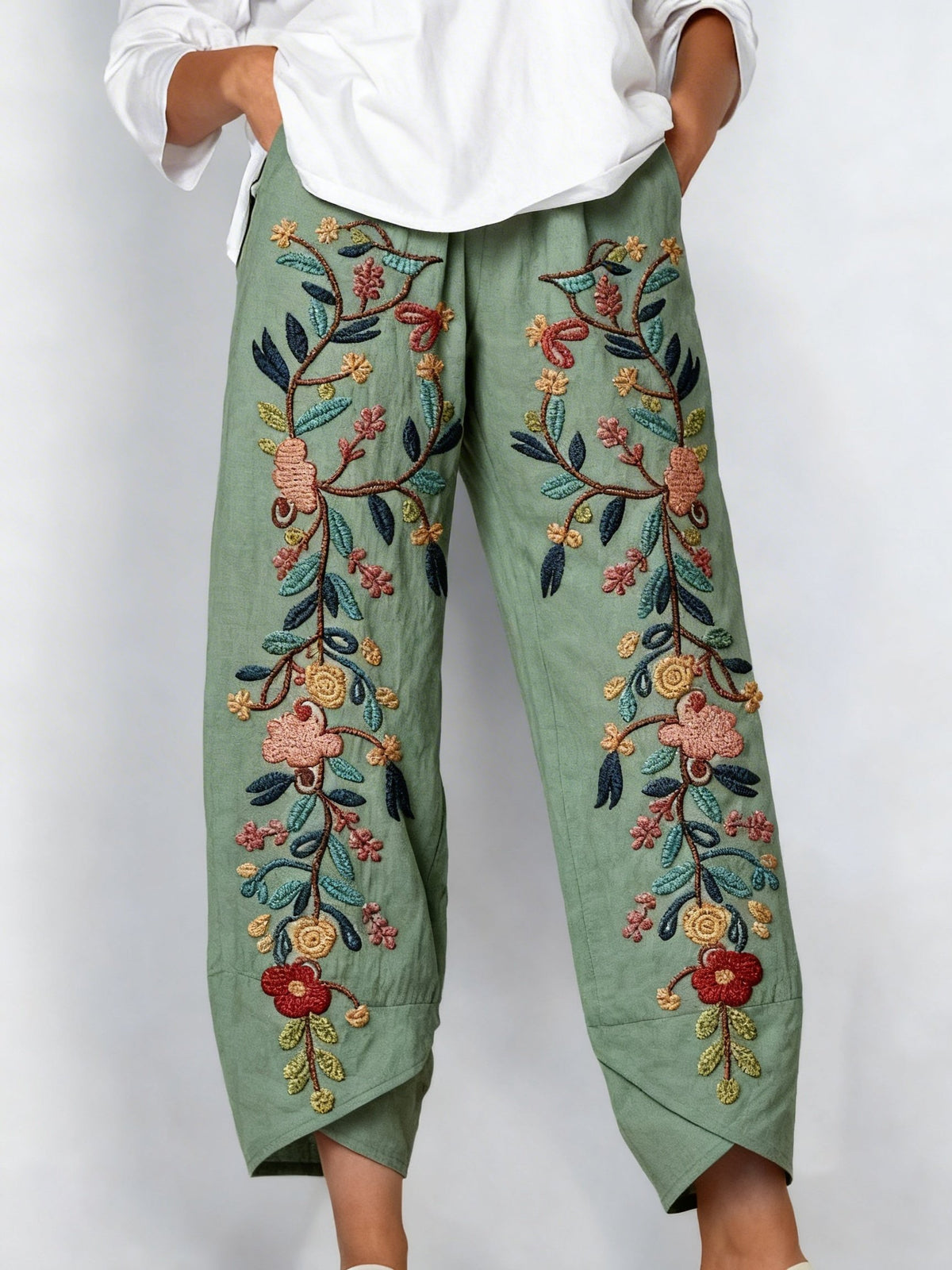 Women's Floral Print Art Print Casual Pants