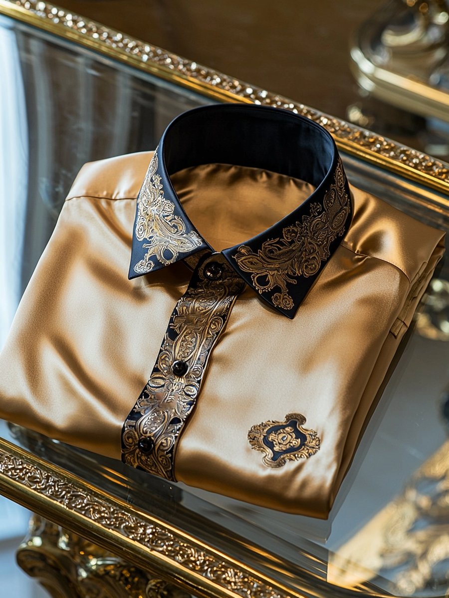 Men's Satin Long Sleeve Shirt