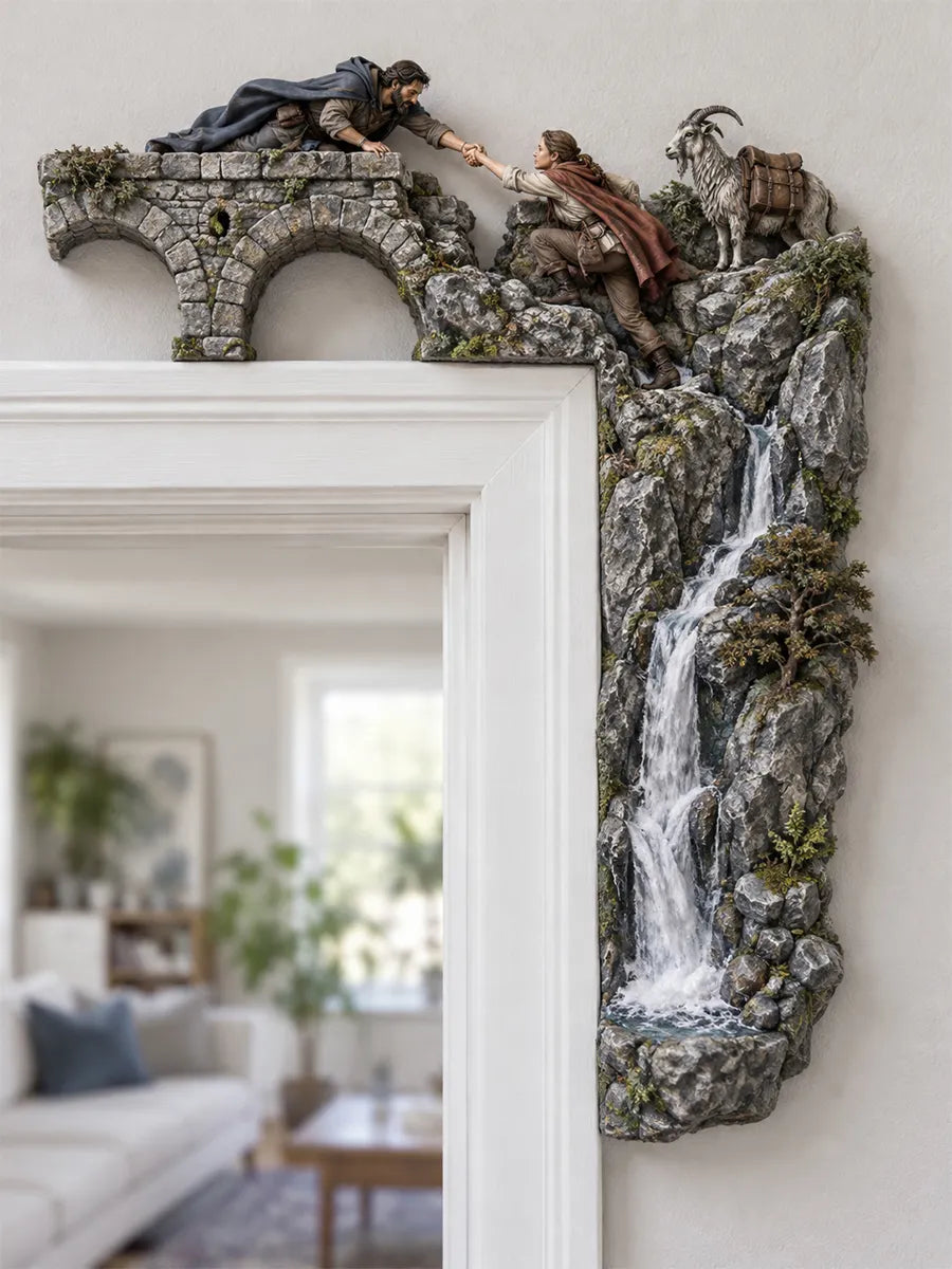 Handcrafted Fantasy Adventure Door Corner Sculpture