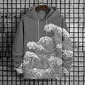 Men's Ocean Wave Japanese Woodblock Print Casual Hoodie