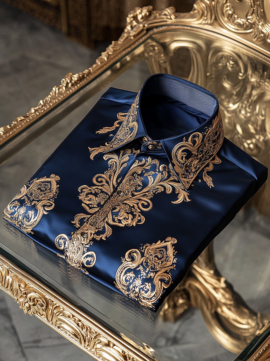 Men's Satin Long Sleeve Shirt