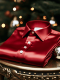 Men's Luxury Silk Business Classic Long Sleeve Shirt