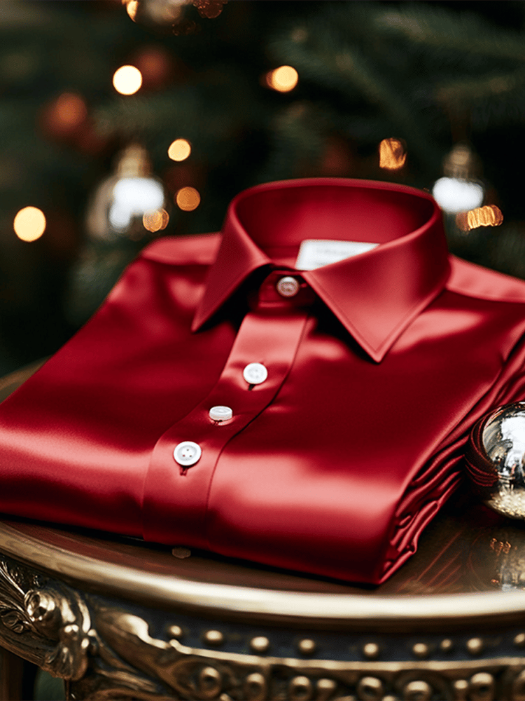 Men's Luxury Silk Business Classic Long Sleeve Shirt