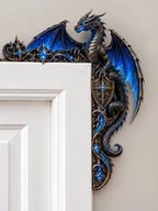 Fantasy Blue Dragon Door Corner Decor