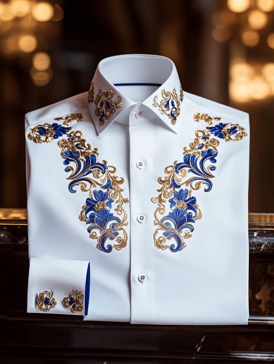 Men's Luxury Vintage Long Sleeve Shirt