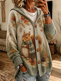 Women's Casual Plaid Print Cardigan For Autumn
