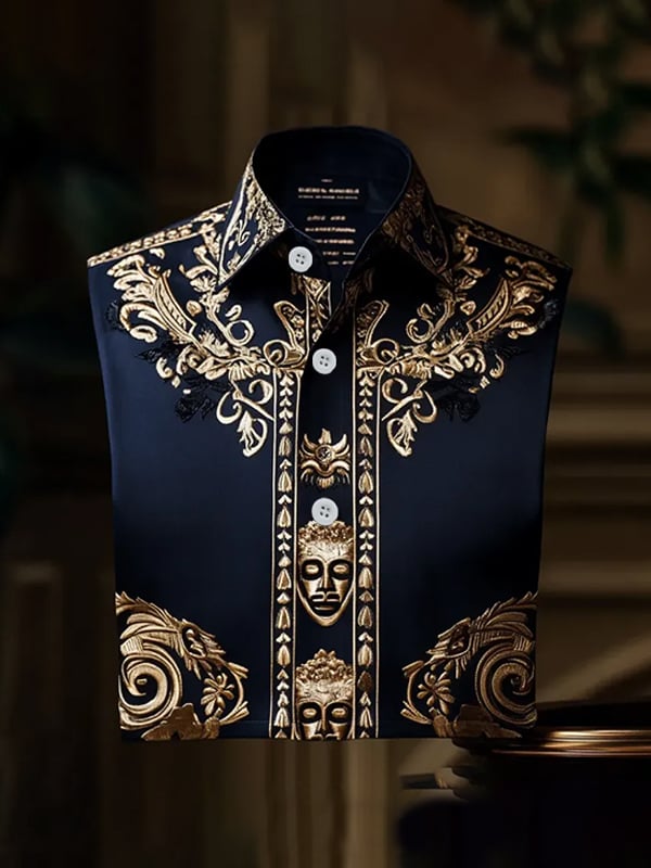 Men's Stripe Print Long Sleeve Shirt