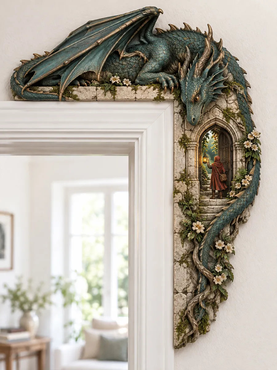 🐉 Fantasy Dragon & Secret Gateway Door Frame Corner Decor